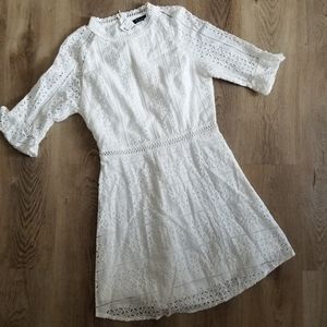NWT WHITE EYELET 3/4 SLEEVE DRESS BRIDAL